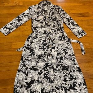 Beautiful printed Zara midi dress, belted dress